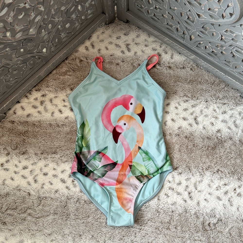 Cat & Jack flamingo swimsuit girls small tropical beach girlhoodcore summer